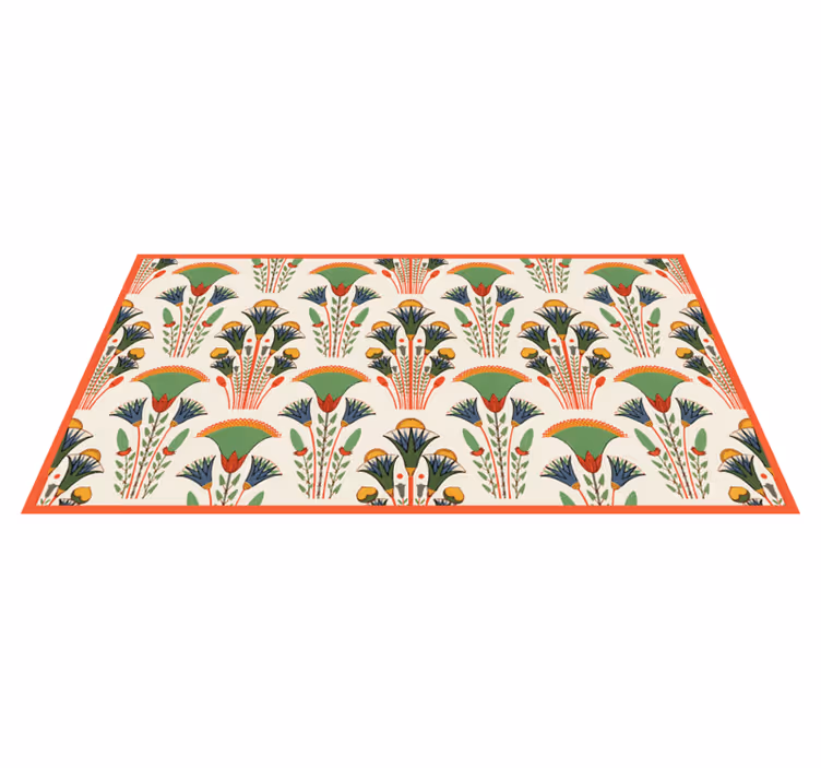 Tapis vinyle fleurs et plantes motif vintage scandinave - TenStickers