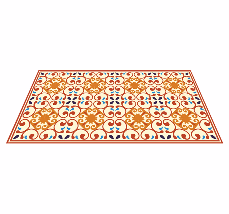 Tapis mosaique vinyle motif botanique élaboré - TenStickers