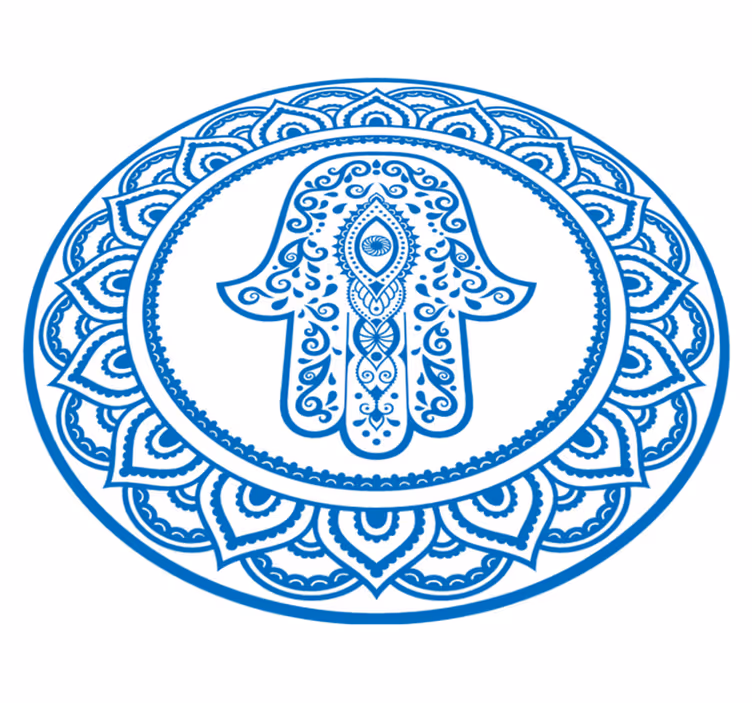 Tapis vinyle mandala main ronde de fatima - TenStickers