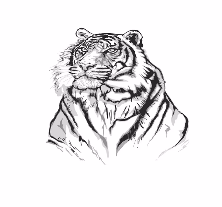 Tapis vinyle animal portrait artistique de tigre - TenStickers