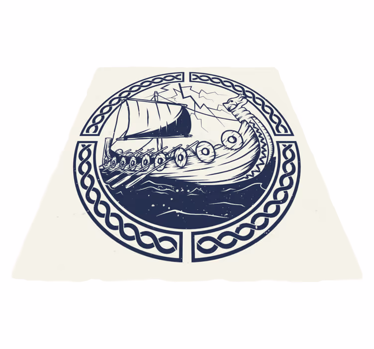Tapis vinyle moderne motif de bateau viking - TenStickers