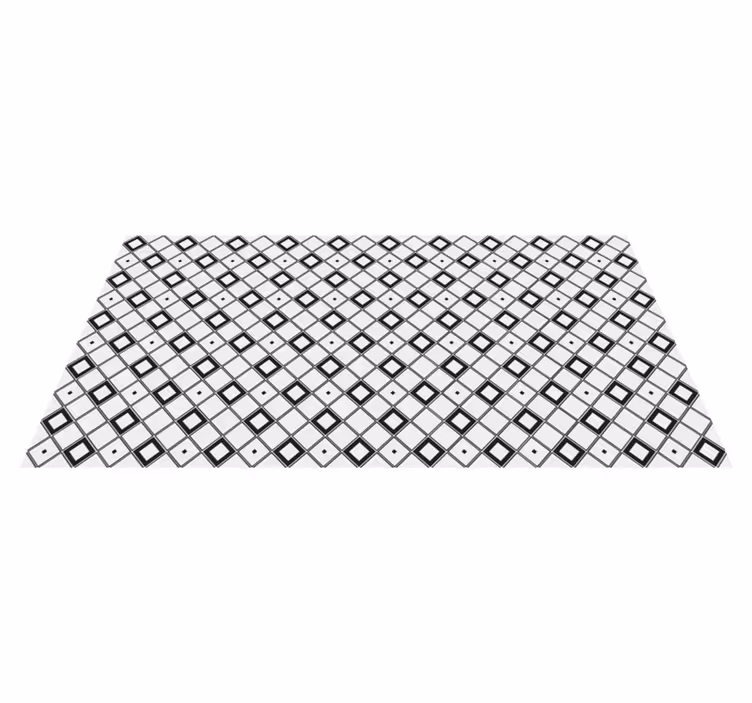 Tapis vinyle minimaliste carrés noirs et blancs élégants - TenStickers