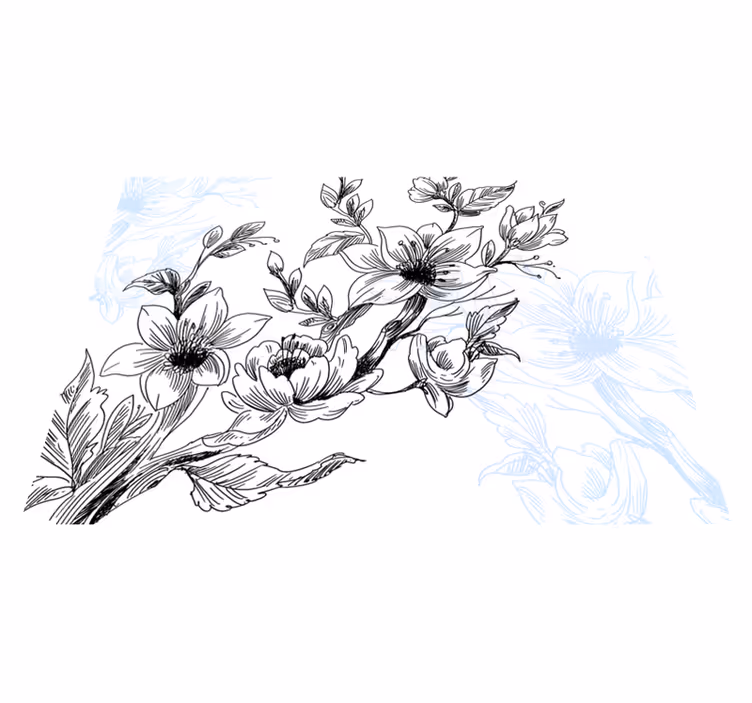 Tapis vinyle fleurs et plantes concept de fleur d'azur - TenStickers
