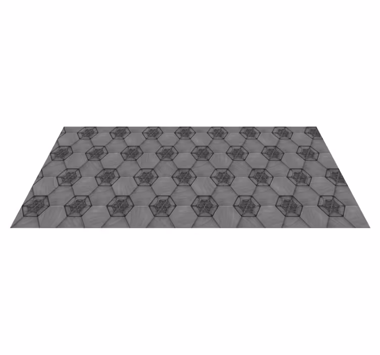 Tapis vinyle marbre motif hexagonal gris - TenStickers