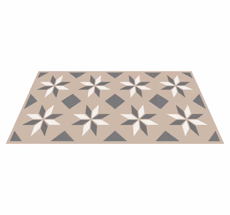 Tapis vinyle beige motifs d'étoiles - TenStickers