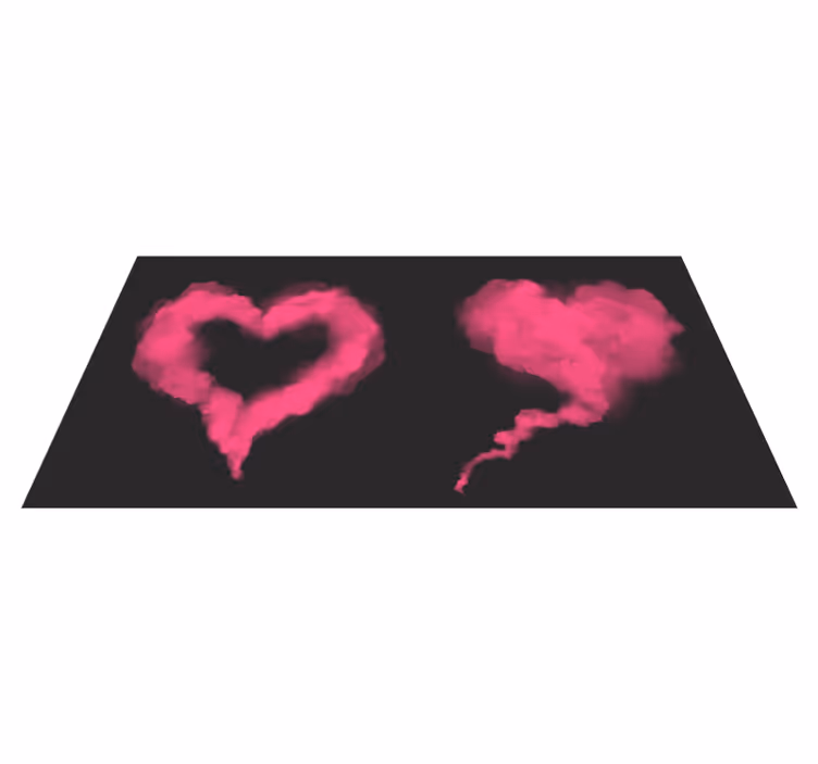 Tapis vinyle chambre brume de cœur rose - TenStickers
