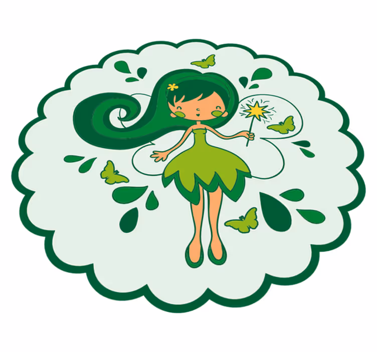Tapis vinyle pour enfants personnage de fée verte - TenStickers
