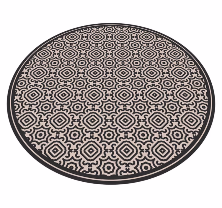 Tapis mosaique vinyle motif classique rond - TenStickers