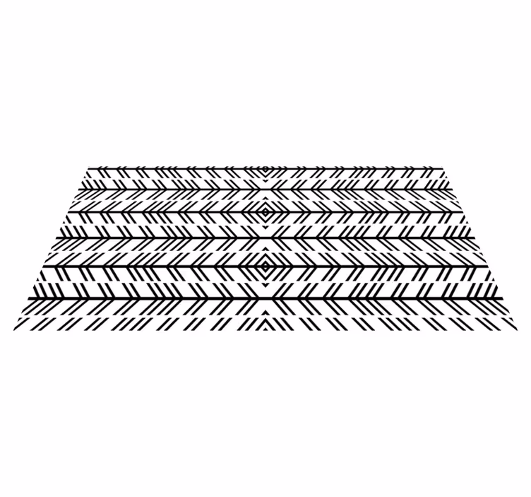 Tapis vinyle rayures lignes noires à chevrons - TenStickers