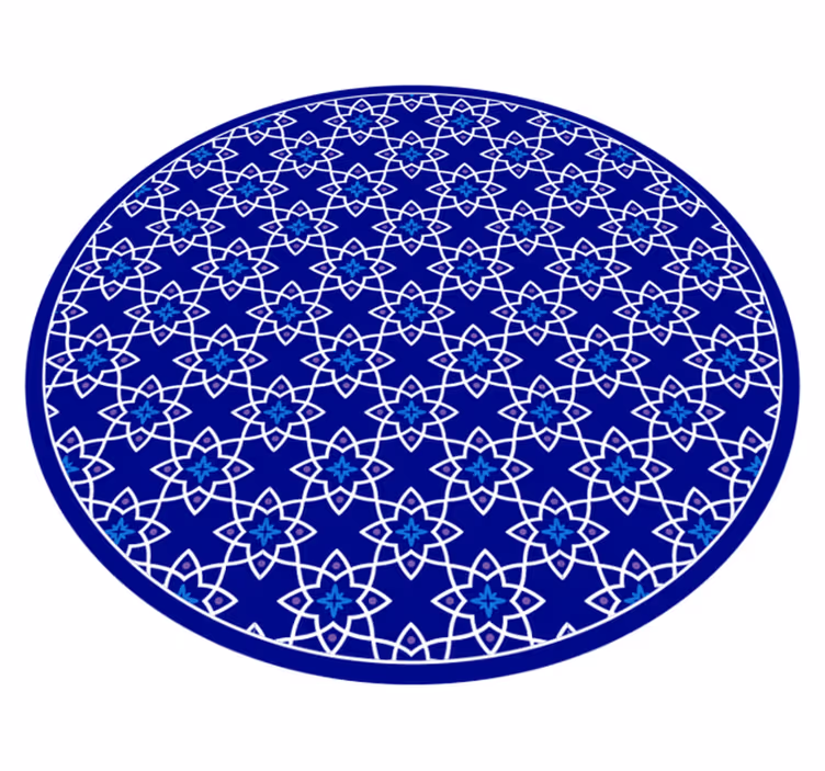 Tapis mosaique vinyle motif floral azur - TenStickers