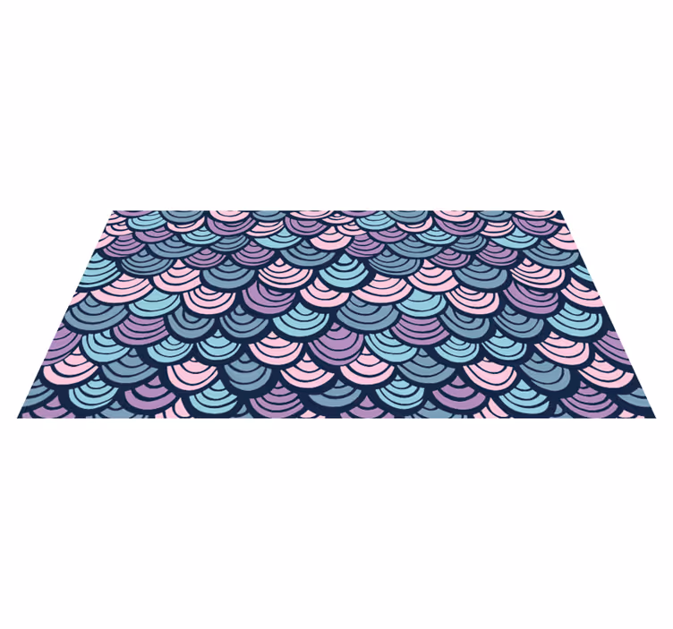 Tapis vinyle géométrique motif de vagues violettes et bleues - TenStickers