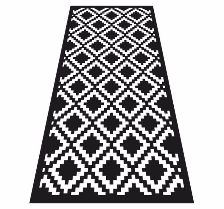 Tapis vinyle salon motif diamant monochrome - TenStickers
