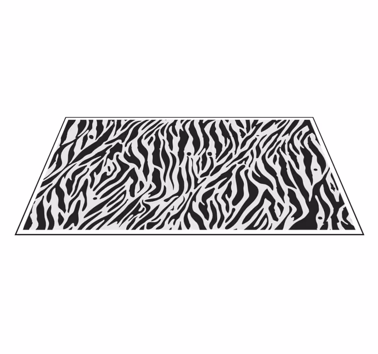 tapis vinyle salon Zèbre noir et blanc - TenStickers