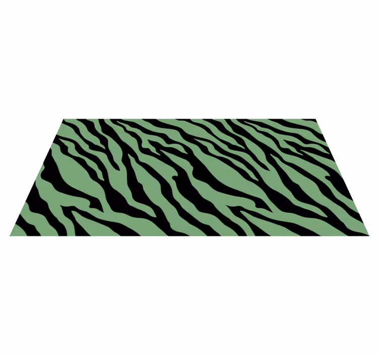 Tapis vinyle animal rayures vertes zébrées - TenStickers