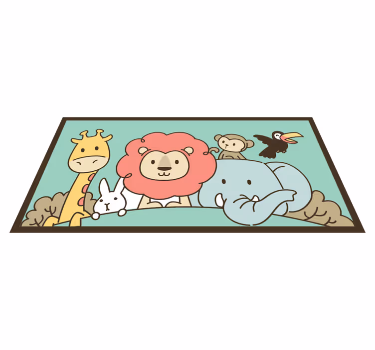 Tapis vinyle autres tapis amis de la jungle animaux - TenStickers