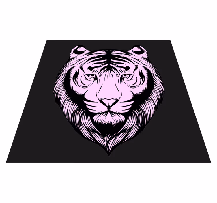 Tapis vinyle animal tigre rose féroce - TenStickers