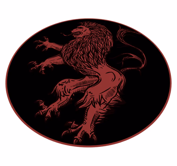Tapis vinyle animal emblème du lion rouge - TenStickers