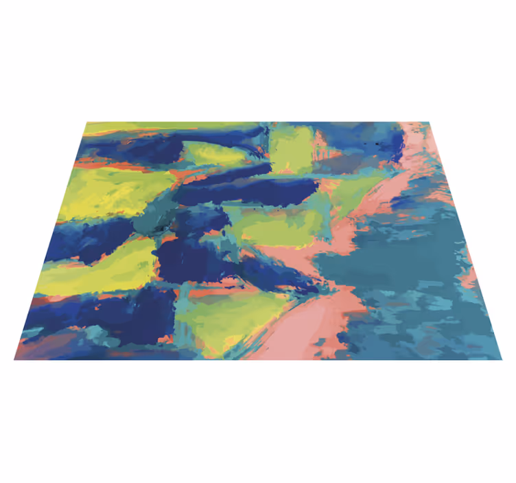 Tapis vinyle moderne sections de couleurs abstraites - TenStickers