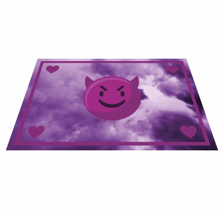 Tapis vinyle ado emoji diable souriant - TenStickers