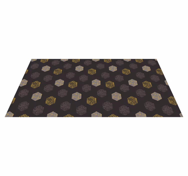 Tapis vinyle géométrique motif hexagonal texturé - TenStickers