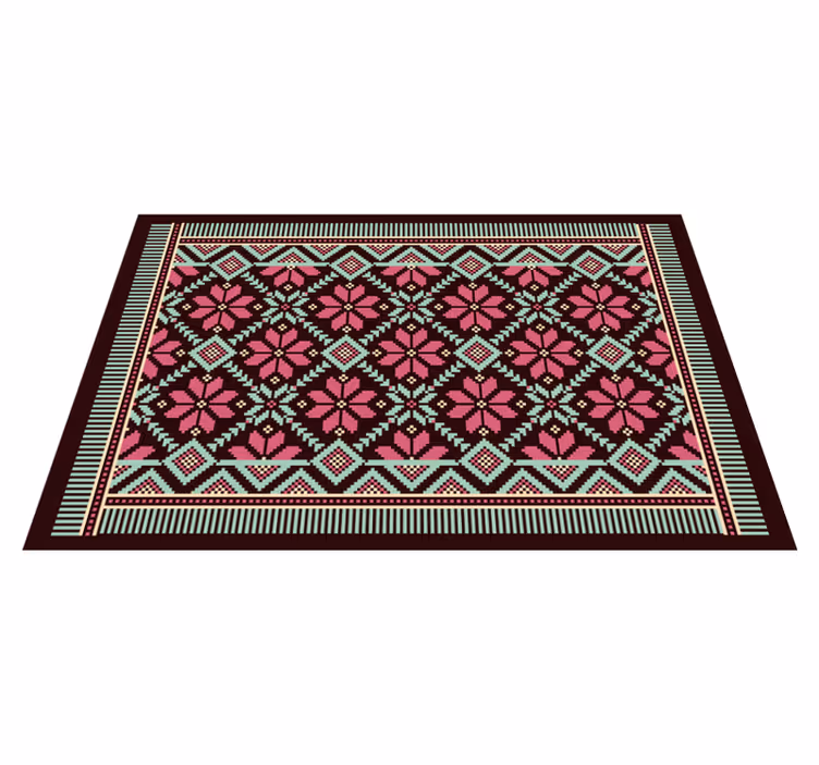 Tapis vinyle salon inspiration florale nordique - TenStickers