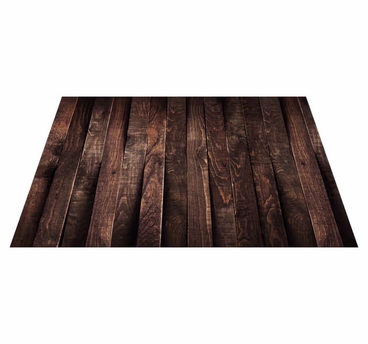 Tapis vinyle salon planches de bois foncé - TenStickers