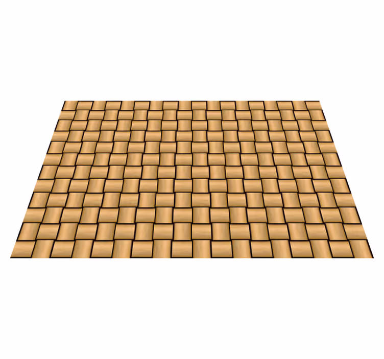 Tapis vinyle imitation parquet motif de carreaux marron - TenStickers
