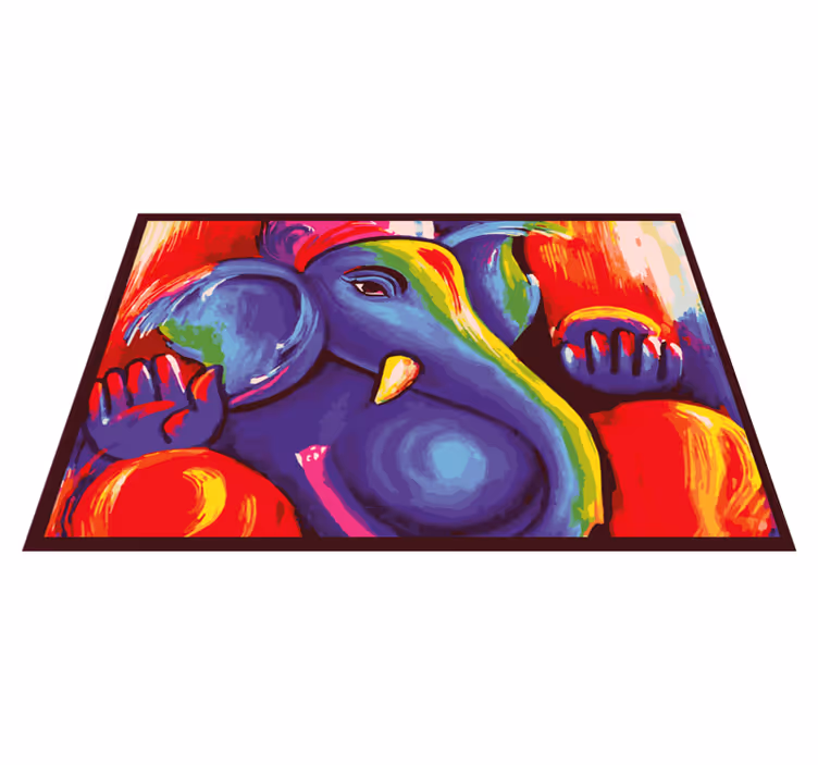Tapis vinyle animal éléphant coloré décoratif - TenStickers