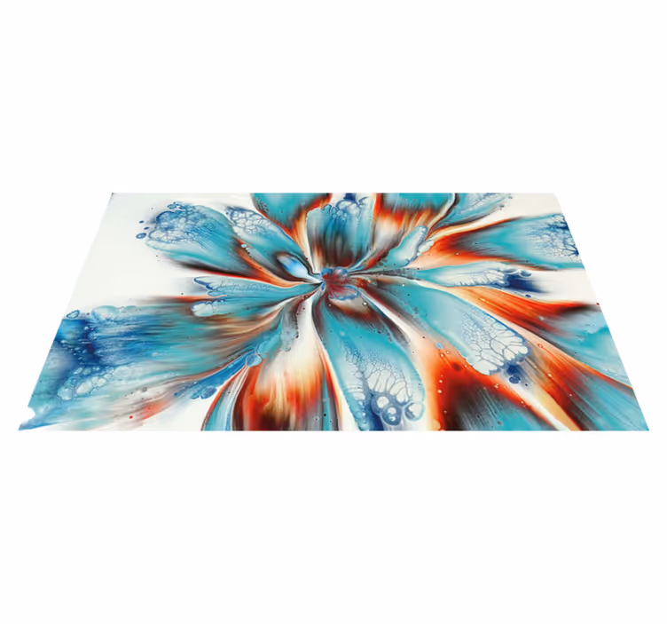 Tapis vinyle chambre tourbillon floral abstrait - TenStickers