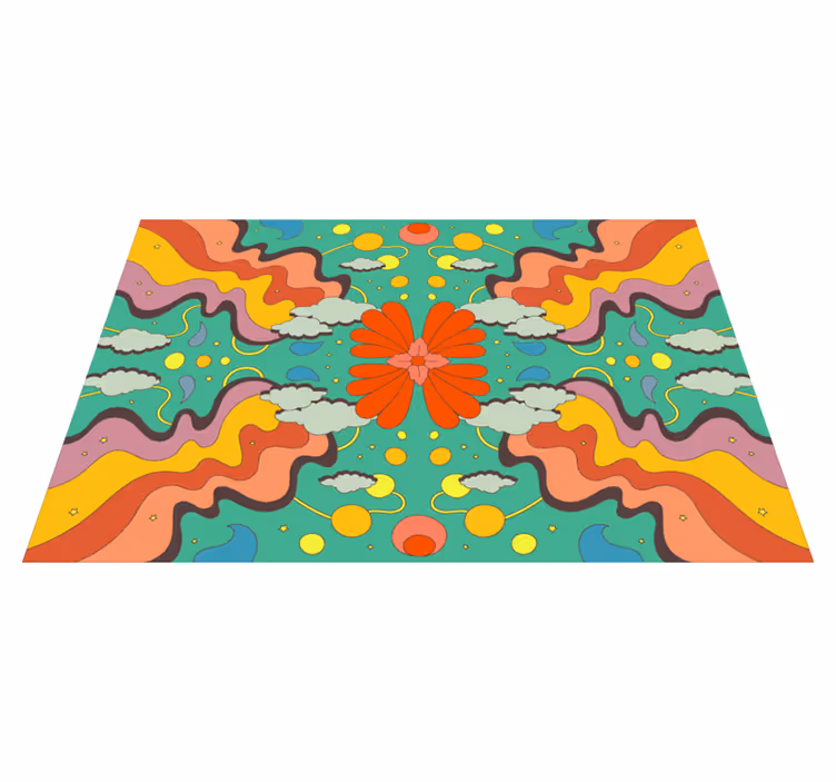 Tapis vinyle nature vagues florales vibrantes - TenStickers