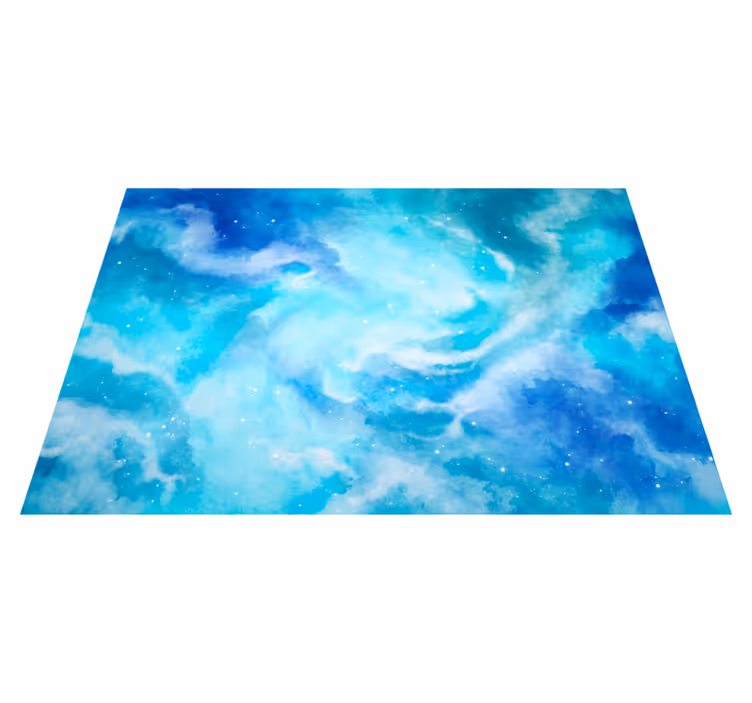 Tapis vinyle textures aquarelle céleste - TenStickers