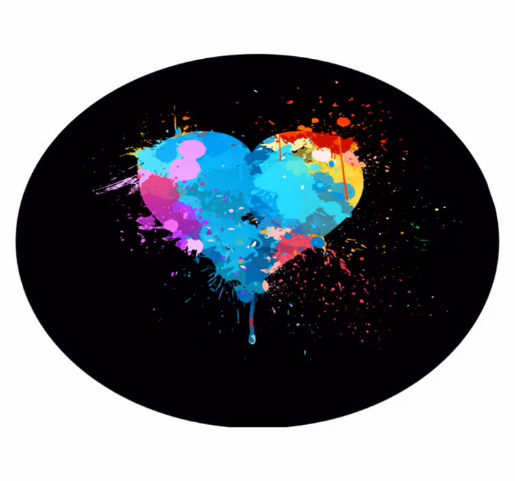 Tapis vinyle ado éclaboussures de cœur colorées - TenStickers