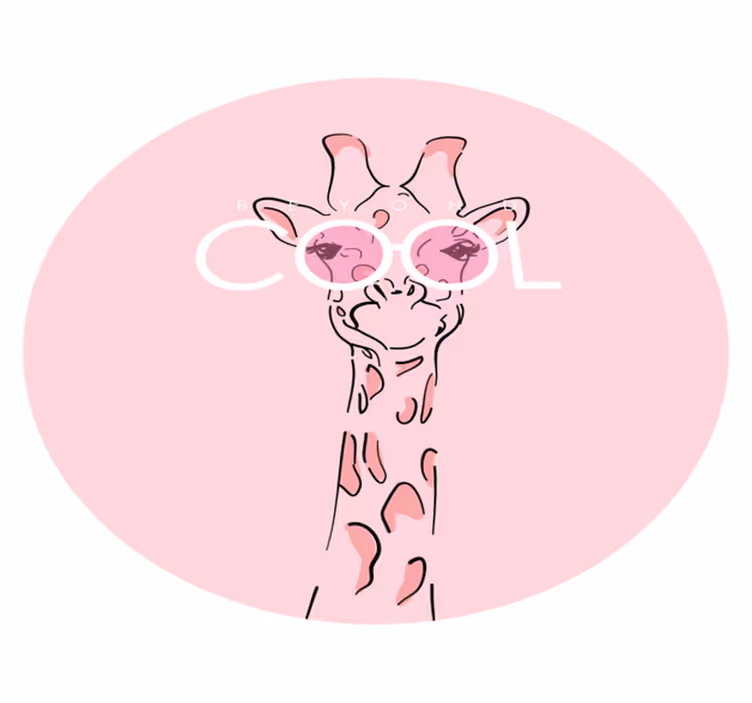Tapis vinyle ado adorable girafe cool - TenStickers