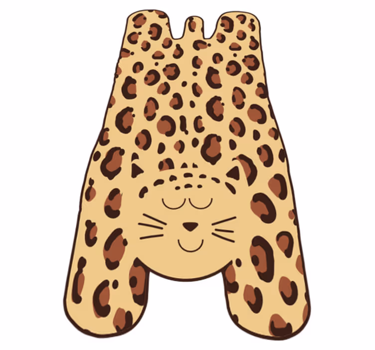 Tapis vinyle animal léopard heureux - TenStickers