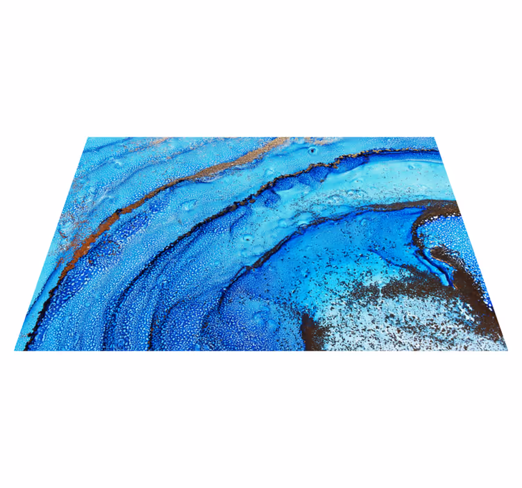 Tapis vinyle marbre motif de vagues océaniques - TenStickers