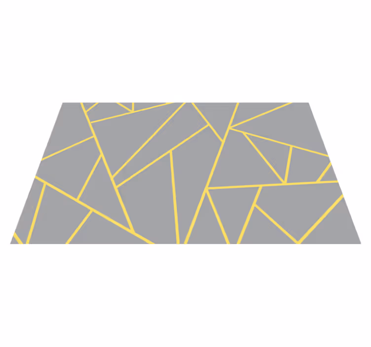Tapis vinyle géométrique jaune et gris modernes - TenStickers
