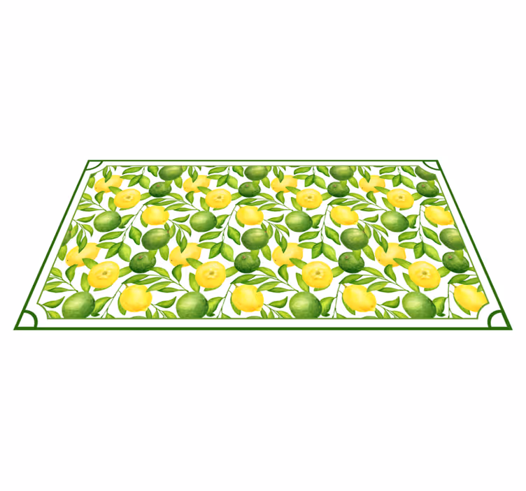 Tapis vinyle cuisine motif de feuille d'agrumes - TenStickers