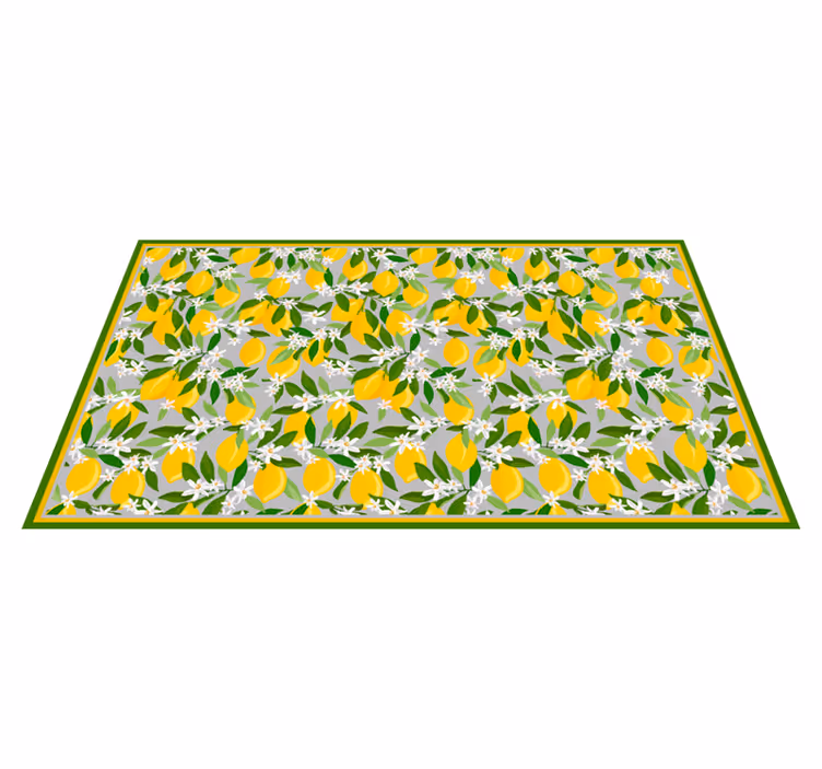 Tapis vinyle cuisine motif fleur de citronnier - TenStickers