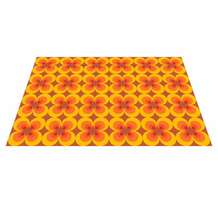 Tapis vinyle carreaux de ciment formes florales - TenStickers