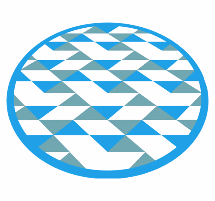 Tapis vinyle géométrique éléments bleus et verts - TenStickers