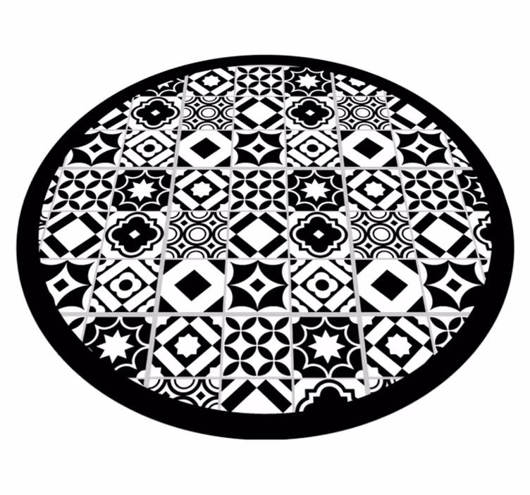 Tapis mosaique vinyle motif monochrome - TenStickers