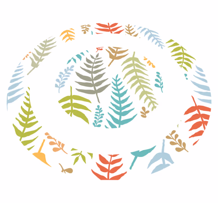 Tapis vinyle nature motif de feuillage blanc - TenStickers