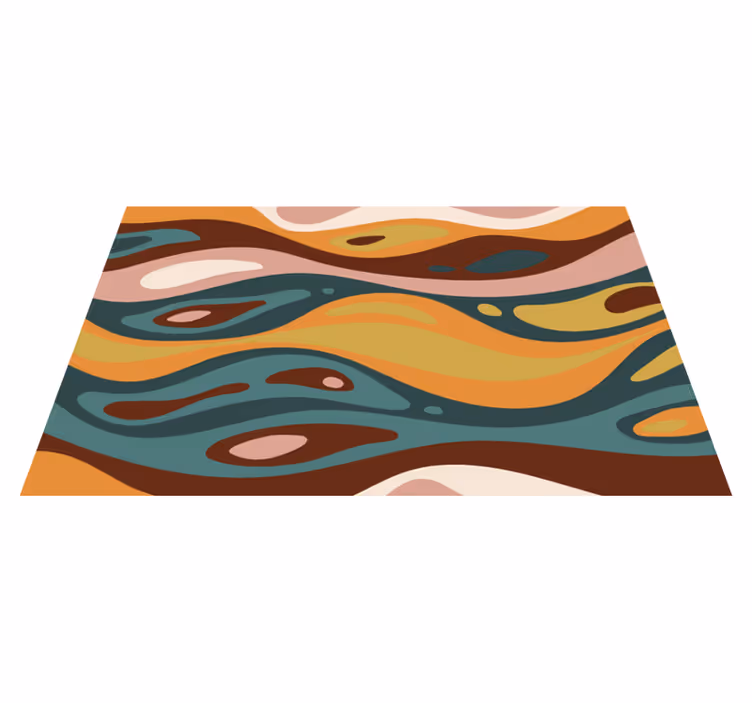 Tapis vinyle minimaliste teintes de terre ondulantes - TenStickers