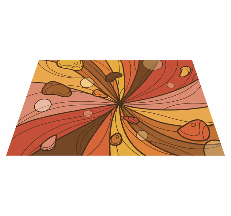 Tapis vinyle vintage fleur tourbillonnante - TenStickers