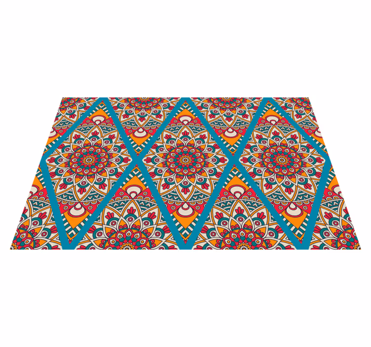 Tapis vinyle mandala concept coloré vivant - TenStickers
