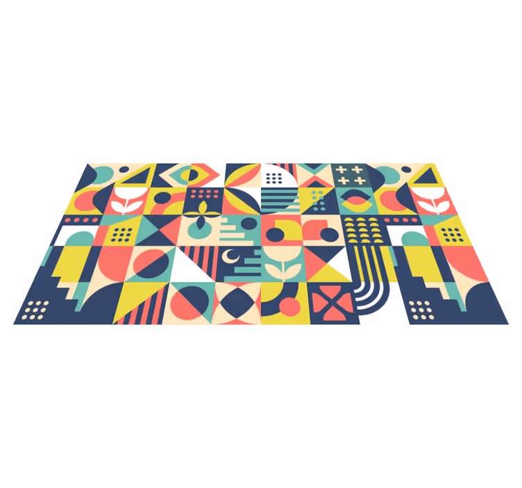 Tapis vinyle géométrique formes dynamiques - TenStickers