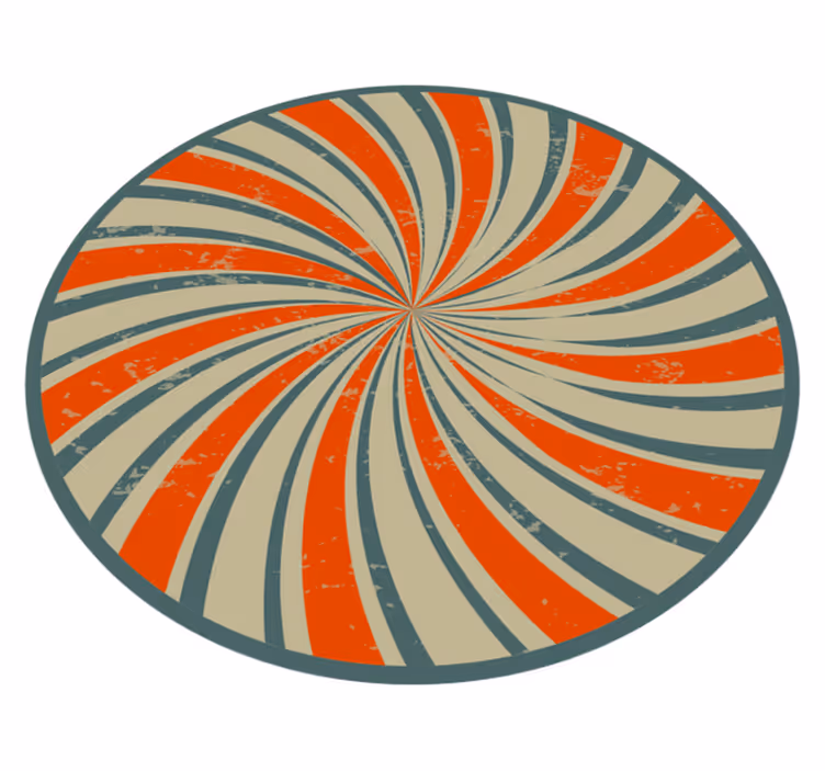 Tapis vinyle vintage conception en spirale tourbillonnante - TenStickers