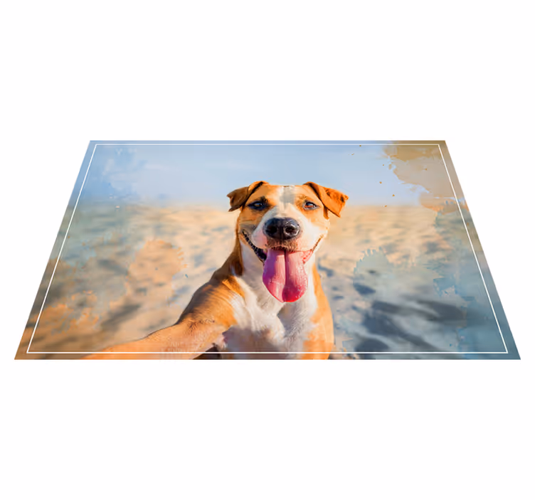 Tapis vinyle animal portrait canin souriant - TenStickers