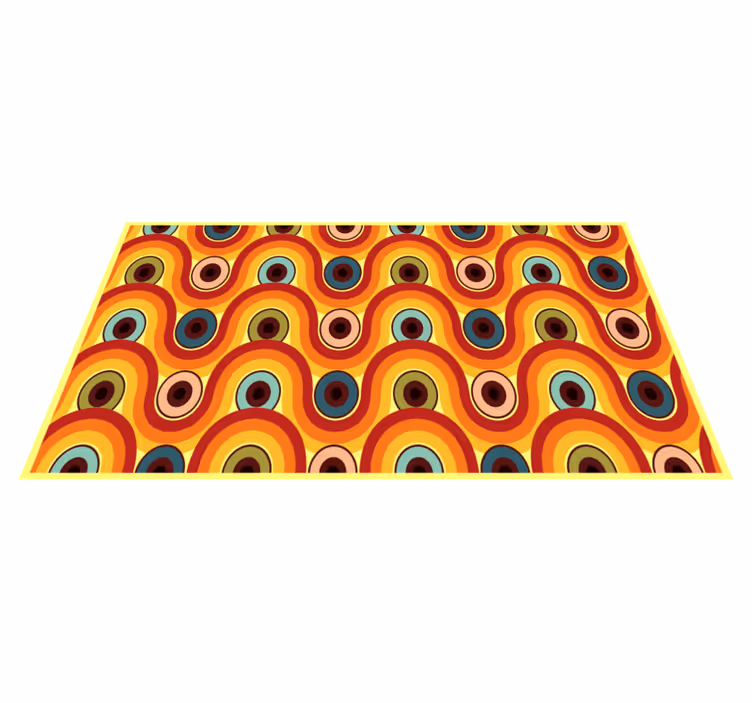 Tapis vinyle vintage motif ondulé coloré - TenStickers