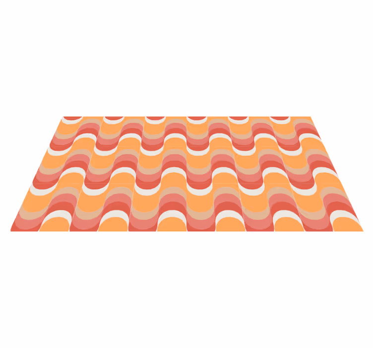 Tapis vinyle vintage motif de vague vibrant - TenStickers